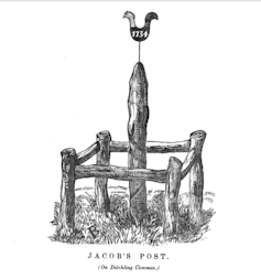 Ilustrar artículos rodeados de una cerca de madera de madera