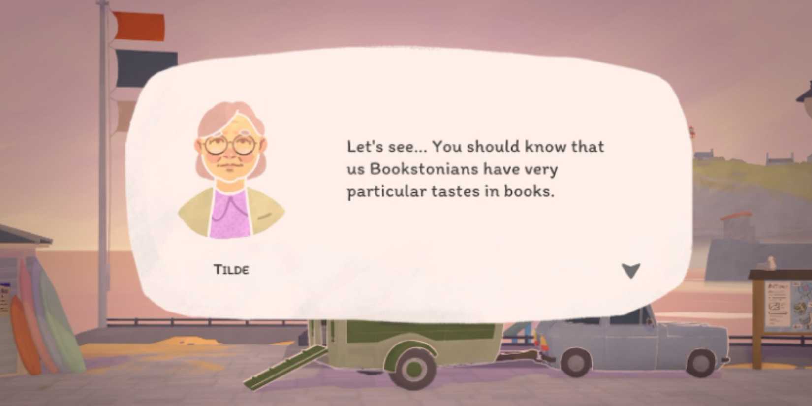 Tilde describió el sabor del libro en una pequeña librería