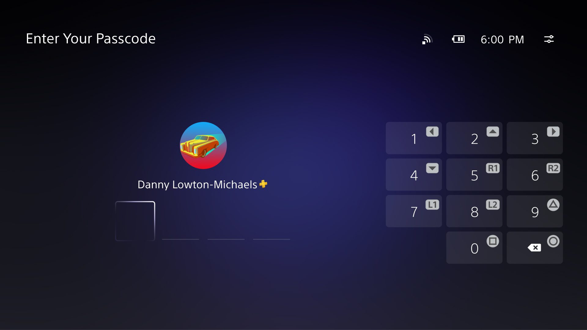 Captura de pantalla de la interfaz de usuario de PS POIDAL que muestra la pantalla de bloqueo del código de acceso