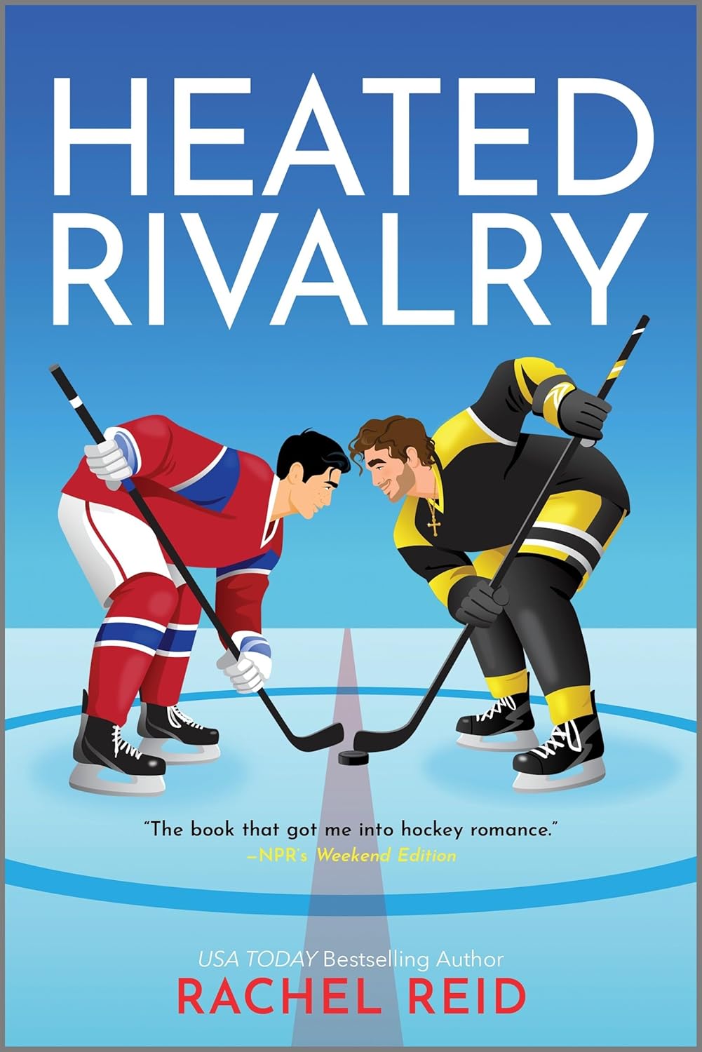 Portada del libro ilustrado 'Heated Rivalry'; Por Raquel Reid.