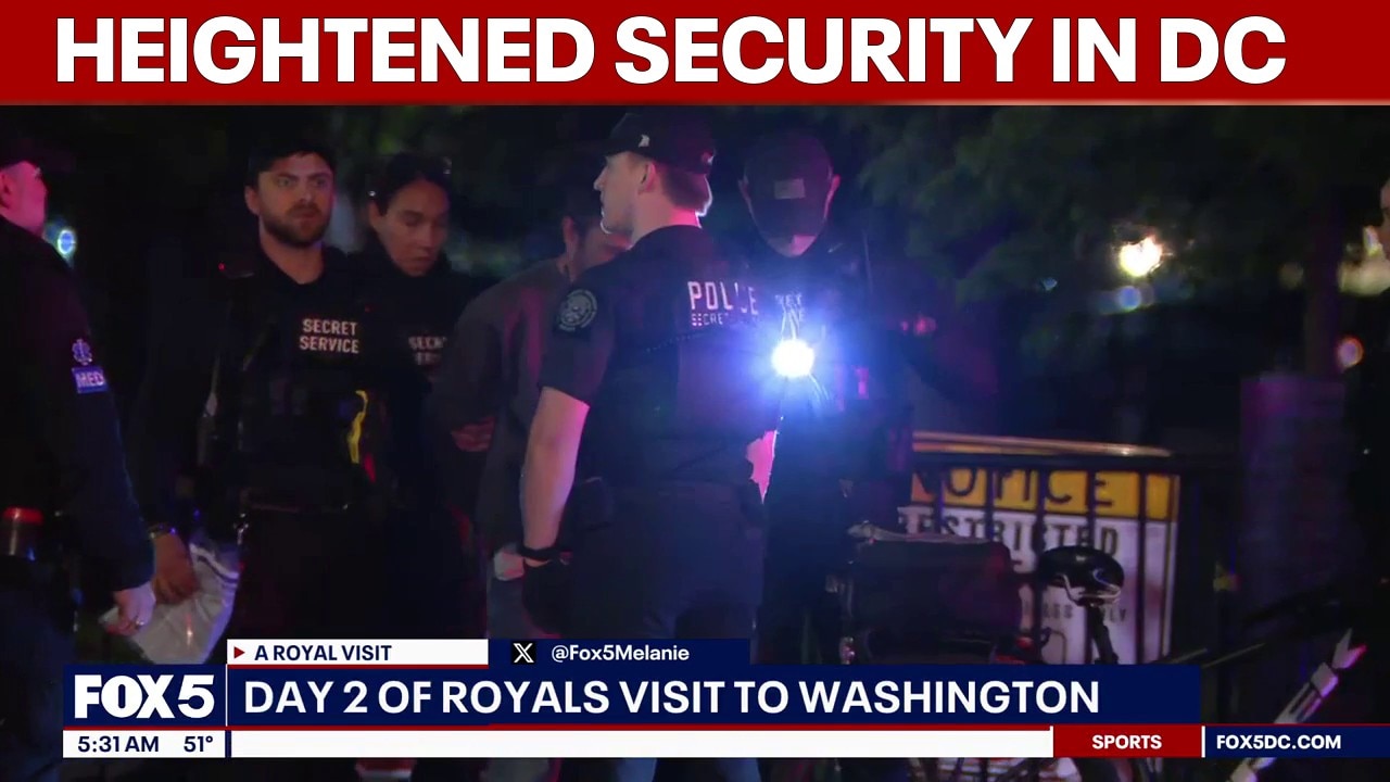 Se ha reforzado la seguridad en DC durante la visita de la pareja real a la capital del país.